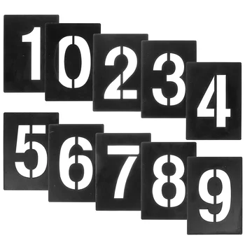 1 Комплект шаблонов с номерами 0-9, трафареты с номерами, шаблоны для рисования по номерам своими руками