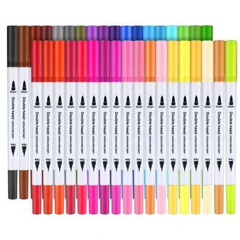 36 цветных фломастеров, акварельные фломастеры, двойные художественные раскрашивающие ручки, тонкие кисточки, маркеры для самостоятельного изготовления открыток