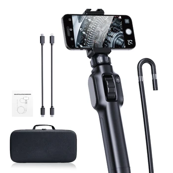 360-градусная Рулевая Гибкая Эндоскопическая Камера 8,5 мм 1 м Для IOS Android Мобильный Бороскоп Для Осмотра Автомобиля С Осмотром Слива