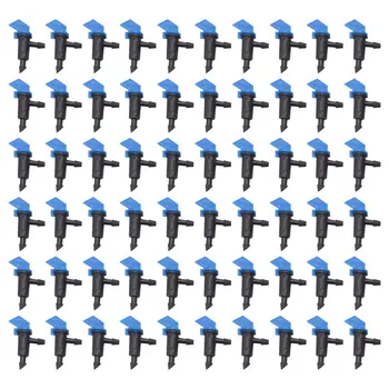 60 Штук Ирригационный капельный излучатель Садовый Флаг Ирригационная капельница, Деревья и кустарники (сине-черный, 2GPH)