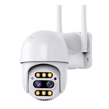 8MP 4K Двухобъективная PTZ IP-Камера Беспроводного Wifi Обнаружения Человека 8MP Аудио Камера Видеонаблюдения Безопасности