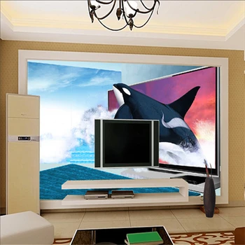 beibehang Большие обои papel de parede 3D мультфильм детская комната морской пейзаж фреска телевизор диван фон обои Касатка