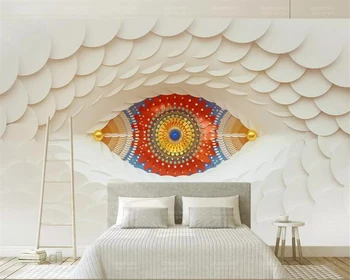 beibehang Высококачественные 3D обои современный 3D глаз Красочная белая мозаика Фон телевизора настенные 3D обои фреска papel de parede