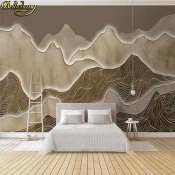 beibehang пользовательские абстрактные золотые звенья пейзажные Фотообои Для стен 3 D украшение гостиной фон настенная бумага фреска
