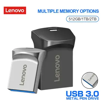 Lenovo USB Флэш-накопитель 2 ТБ Флешка 128 ГБ Мини Высокоскоростной Металлический U-диск Портативный Накопитель USB Memoria 1 ТБ 512 ГБ 256 ГБ USB-памяти