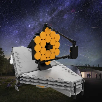MOC JWST Космический Телескоп Джеймса Уэбба Масштаб 1:110 Кирпичи Серии Space Rocket Модель Собранного Строительного блока Развивающие Игрушки Подарки
