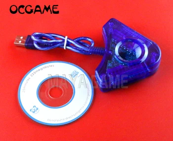 OCGAME 10 шт./лот Высококачественный конвертер контроллера Игровой кабель-адаптер для PS2 для Playstation к ПК USB Прозрачный синий