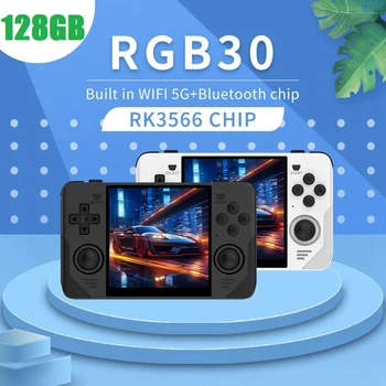 RGB30 Ретро Игровая консоль 16G + 128G 4,0 Дюймов 720X720 Четырехъядерный ПРОЦЕССОР 5 ГГц Wifi + Bluetooth 4100 мАч Ручной Игровой Контроллер