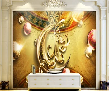 Европейская и американская золотая высококачественная Индийская луна, стереофонический ТВ-фон, настенная роспись на заказ, 3 обоев, фреска paple de parede