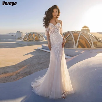 Женские свадебные платья Русалки Verngo, свадебные платья с открытыми плечами, тюлевые кружевные аппликации, платье невесты, Vestidos De Novia