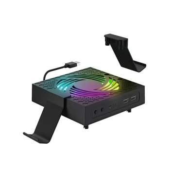 Красочный охлаждающий вентилятор RGB для игровой консоли Xbox Series X с регулируемой скоростью ветра, вентилятор для отвода тепла с USB-портом