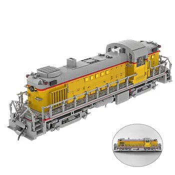 Модель желтого поезда в масштабе 1: 38, строительные игрушки для коллекции MOC Build в подарок