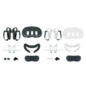 Набор аксессуаров, лицевая крышка, защитный чехол от царапин, ручки контроллера, лицевая крышка, силикон для Quest3