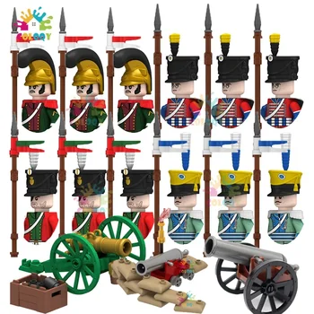 Новые детские игрушки Строительные блоки линейной пехоты Наполеоновских войн, мини-фигурки французских улан, фигурки-джугеты для Рождественских подарков