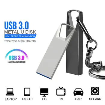 Новый мини металлический USBфлэш-накопитель 2 ТБ USB Memory Stick 1 ТБ Высокоскоростной U-диск Pendrive Водонепроницаемый 128 ГБ флэш-диск для ноутбука ПК ТВ