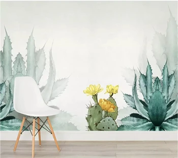 обои beibehang на заказ 3D фреска акварель кактус Северный ветер фон обои домашний декор 3d обои papel de parede
