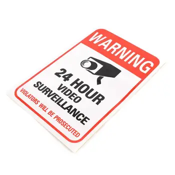 ПВХ Видеонаблюдение 24-Часовой Монитор Наклейки С Камерой Предупреждающие Знаки Предупреждающие Наклейки Отличительные знаки