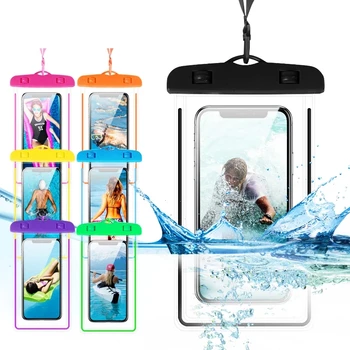 Портативный водонепроницаемый чехол для телефона, сумка для подводного плавания с шейным ремнем, светящаяся сумка для плавания для водных игр, пляжных видов спорта, катания на лыжах