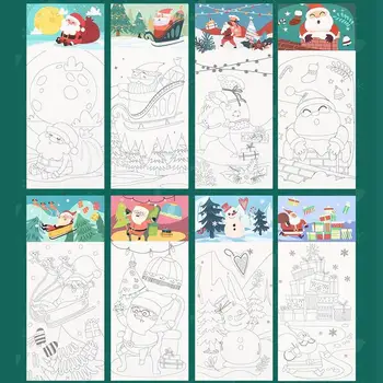 Рождественский набор акварельных красок Карманный мини-альбом для рисования пигментами и кисточкой Рождественская краска