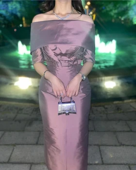Фиолетовое атласное платье для выпускного вечера с открытыми плечами, Русалка, женское вечернее платье по щиколотку, 2023, Вечерние халаты