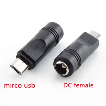 Штекер DC 5,5*2,1 мм от розетки к разъему Micro USB Разъем для преобразователя питания, зарядное устройство, адаптер для ноутбука/планшета/мобильного телефона