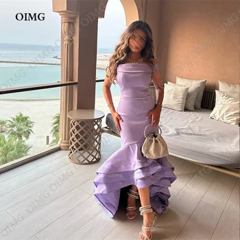 Элегантные фиолетовые женские вечерние платья-русалки без рукавов с высокой посадкой, атласные многоуровневые кружевные длинные платья для выпускного вечера на заказ, платье 2023 года выпуска